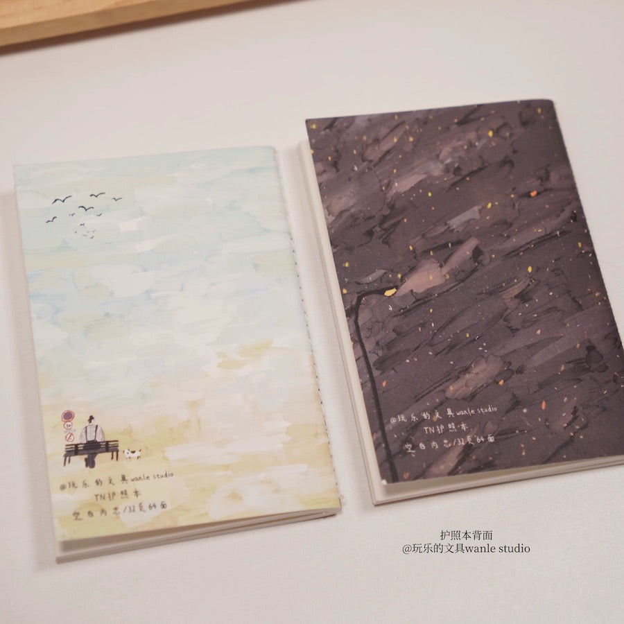 Notebook - Countryside & Night - Passport Size