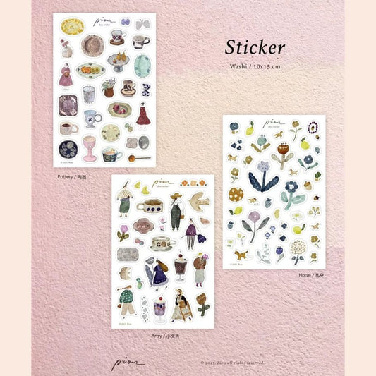 Die-Cut Sticker Sheet - Pottery, Artsy, Horse