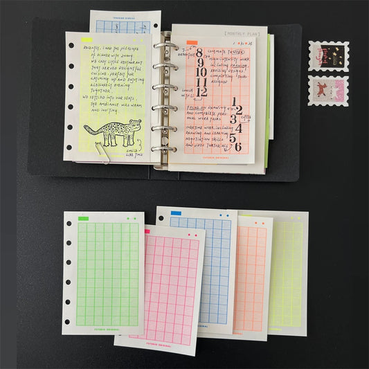 Neon Loose Leaf Paper Refills - A7 Size