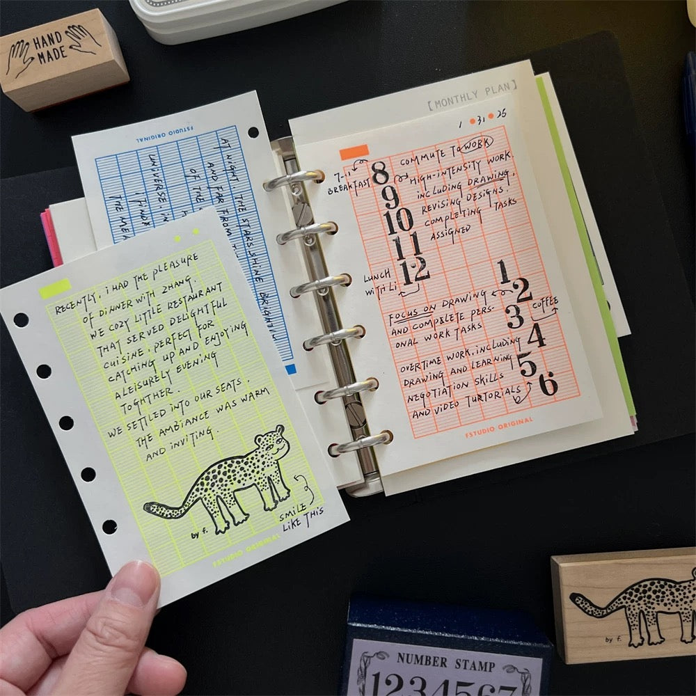 Neon Loose Leaf Paper Refills - A7 & M5 Size