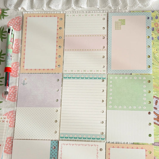 Prose Poem Loose Leaf Paper Refills - A6 Personal & A7 Size