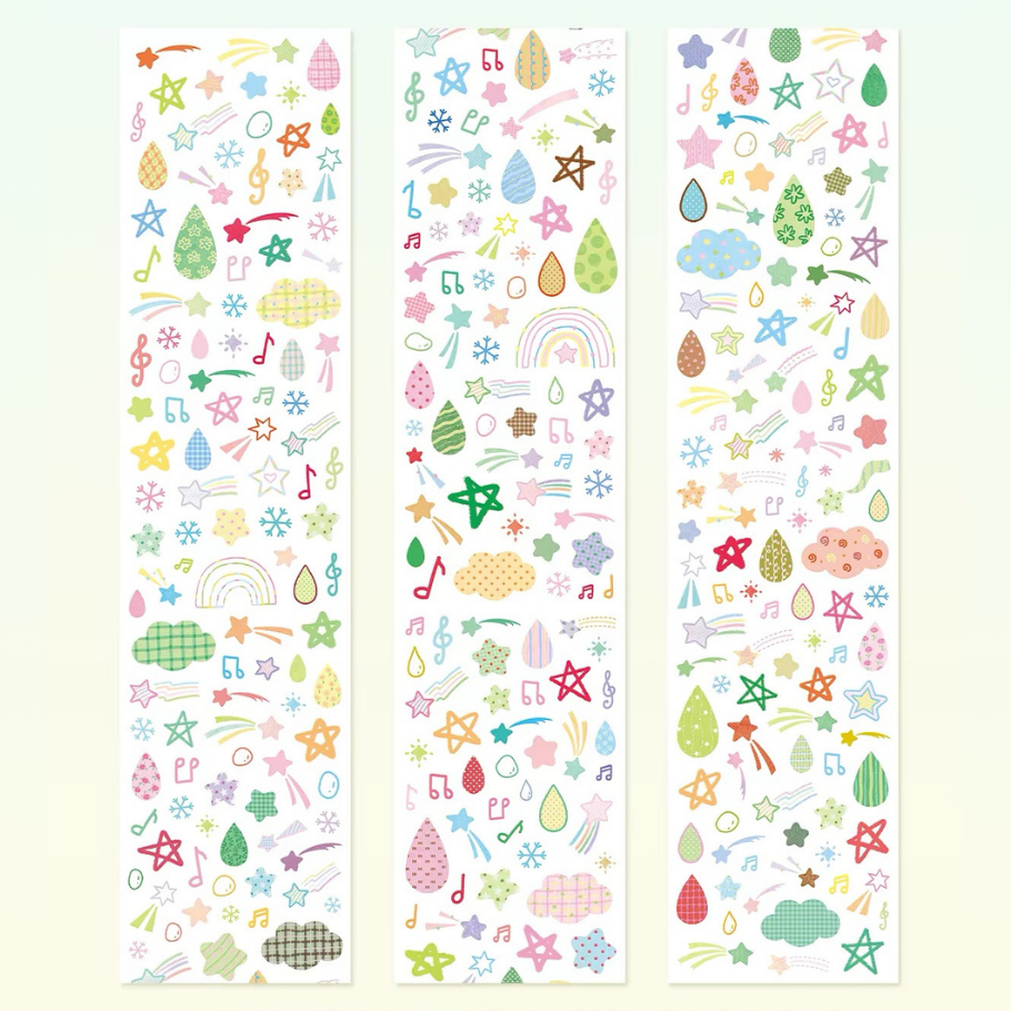 Die-Cut Sticker Roll - Star & Rain Collection
