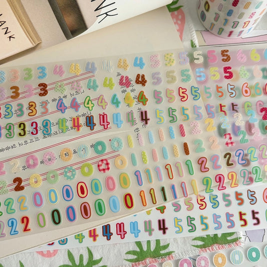 Die-Cut Sticker Roll - Colorful Numbers