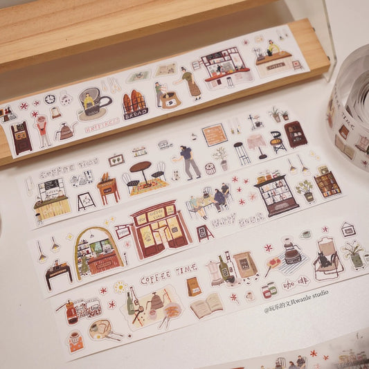 Die-Cut Sticker Roll - Coffee Time