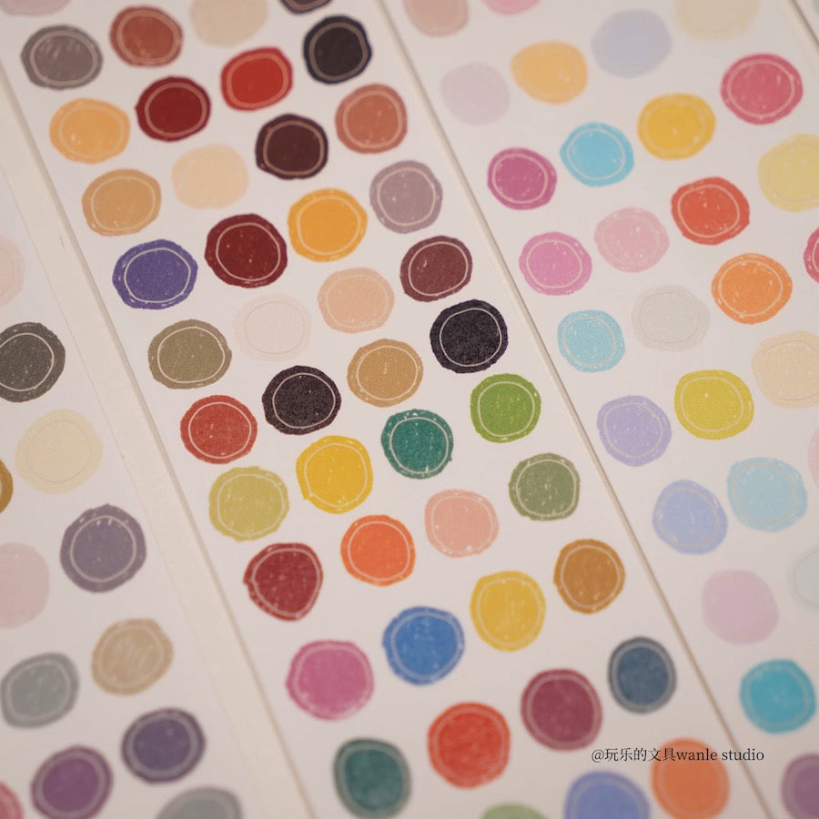 Die-Cut Sticker Roll - Hand-drawn Dots