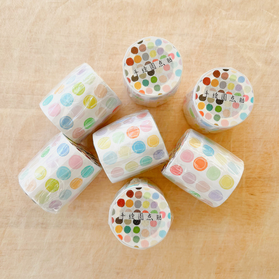 Die-Cut Sticker Roll - Hand-drawn Dots