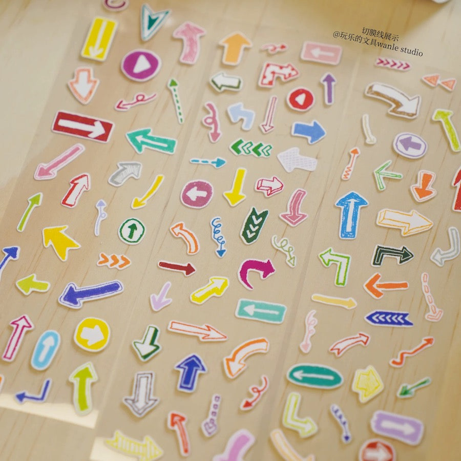 Die-Cut Sticker Roll - Rainbow Arrow