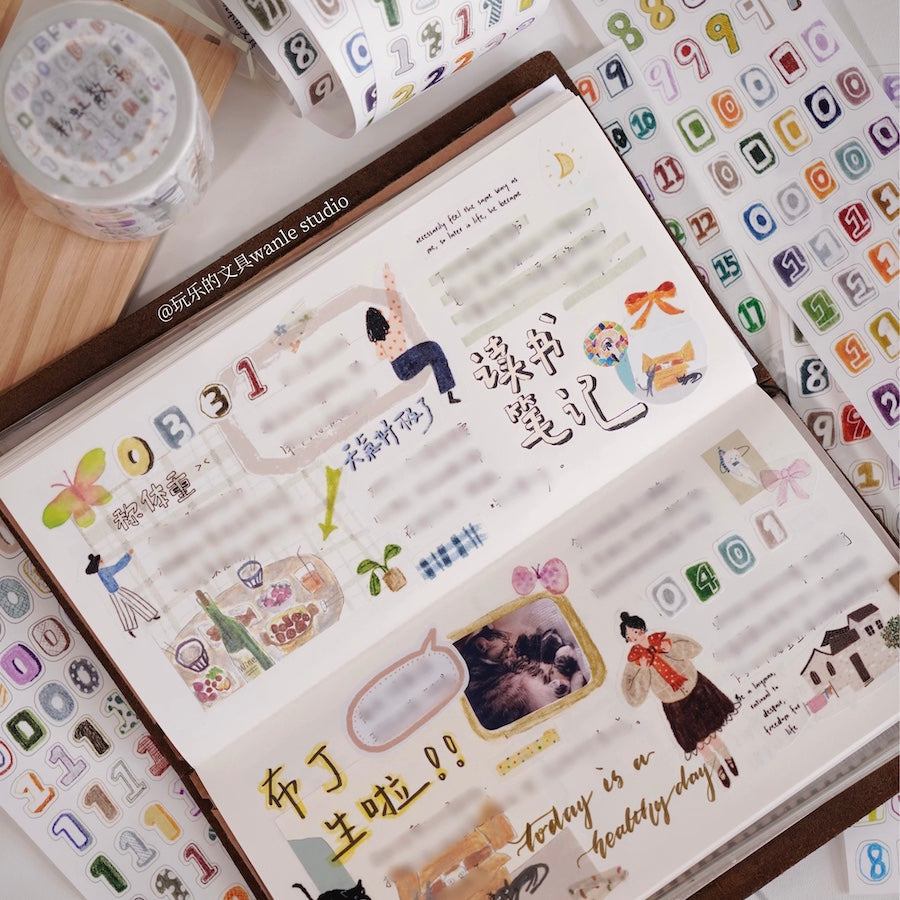 Die-Cut Sticker Roll - Rainbow Numbers