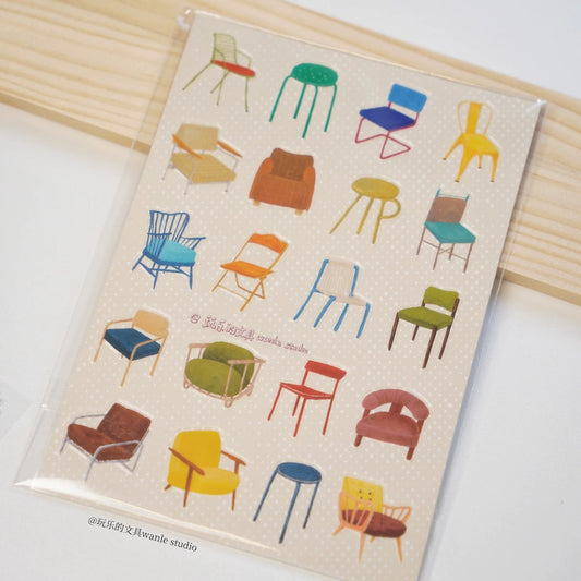 Die-Cut Sticker Sheets - Vintage Chair, Road Sign, & Colorful House
