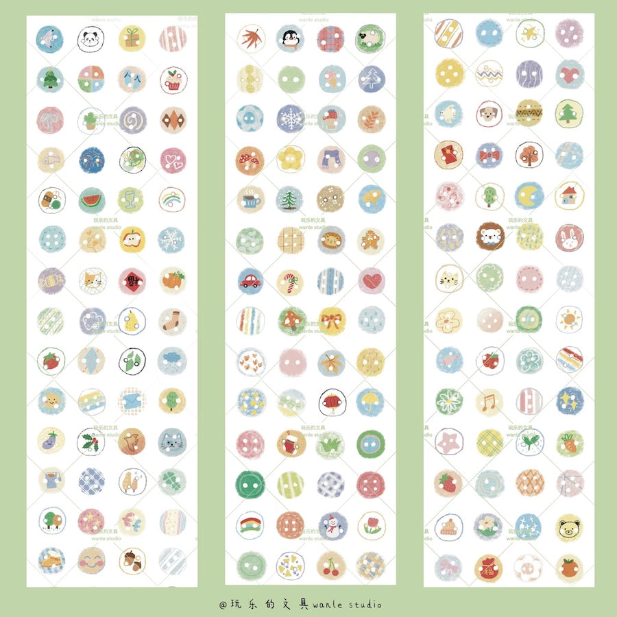 Die-Cut Sticker Roll - Tiny Button