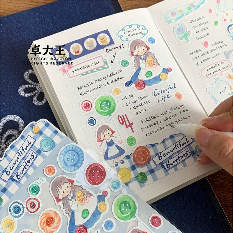 Die-Cut Sticker Sheets - Hand-Drawn