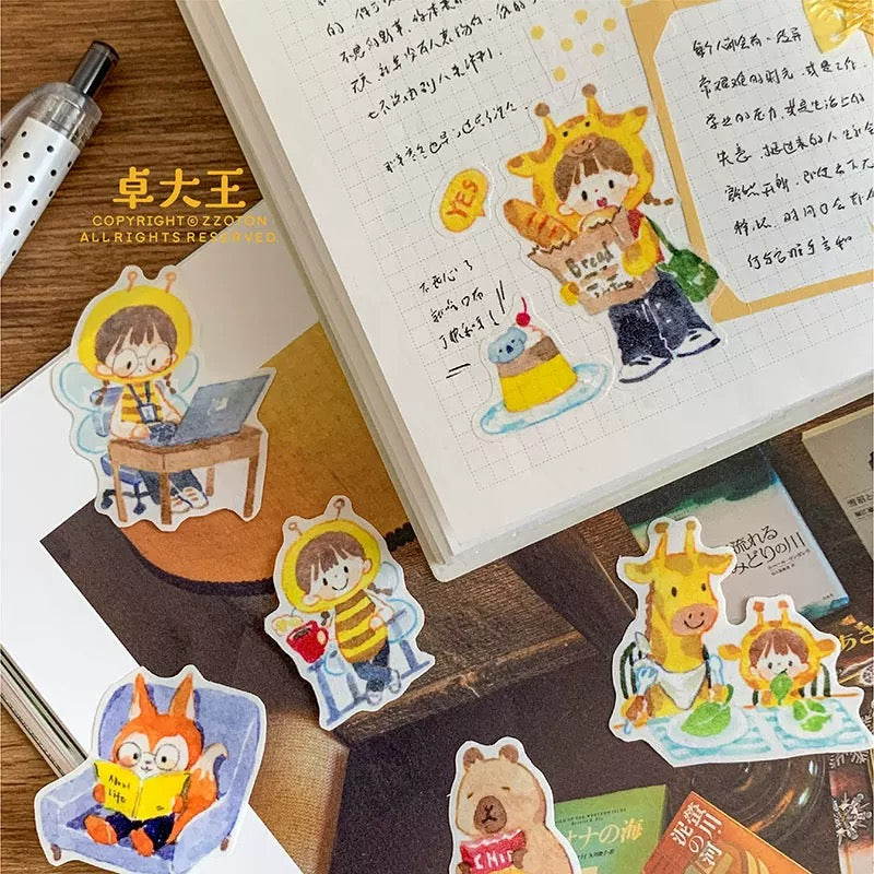 Die-Cut Sticker Roll - Lovely Animal