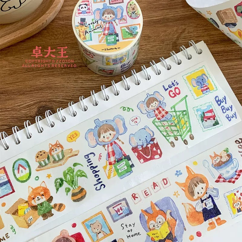 Die-Cut Sticker Roll - Lovely Animal