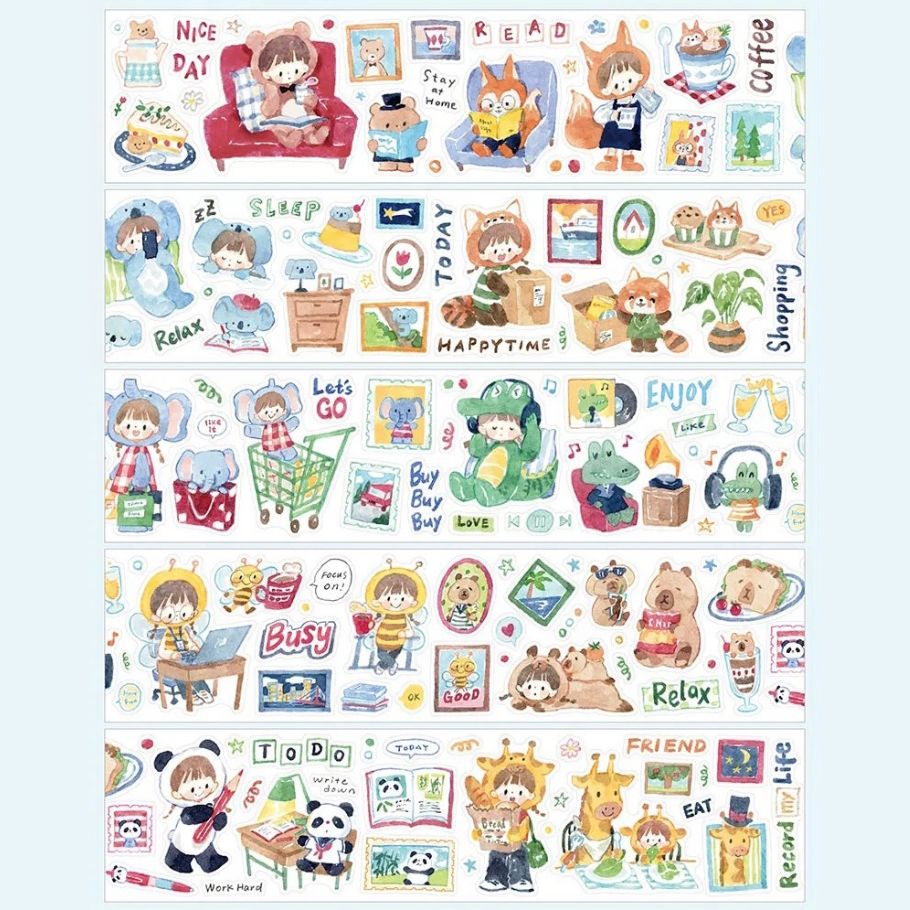 Die-Cut Sticker Roll - Lovely Animal