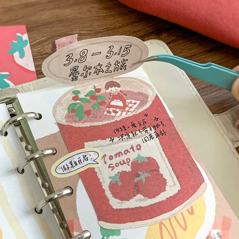 Oil Pastel Memo Pads - Reading & Canned Food