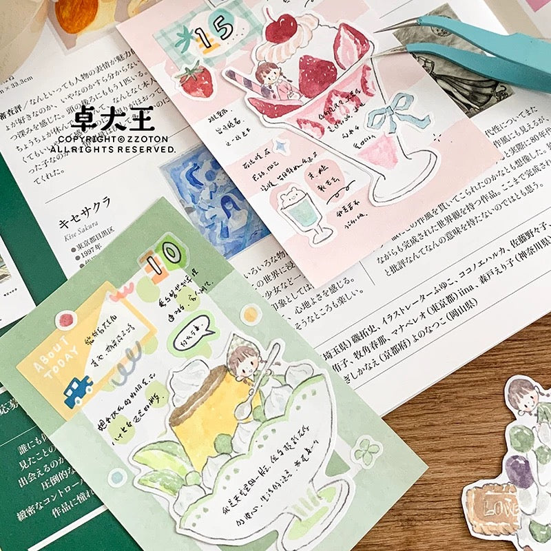 Die-Cut Sticker Roll - Sweet Food
