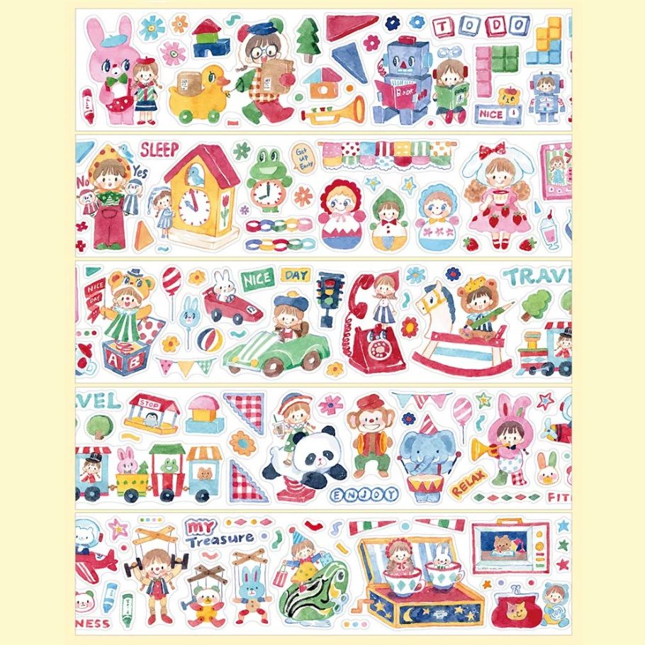 Die-Cut Sticker Roll - Vintage Toys