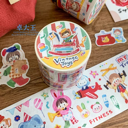 Die-Cut Sticker Roll - Vintage Toys