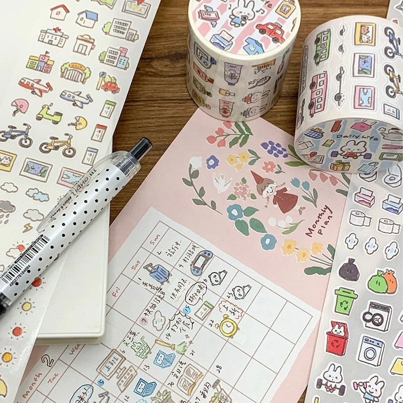 Die-Cut Sticker Roll - Daily Elements