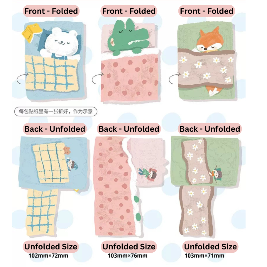 Oil Pastel Memo Pads - Fruit & Sleeping