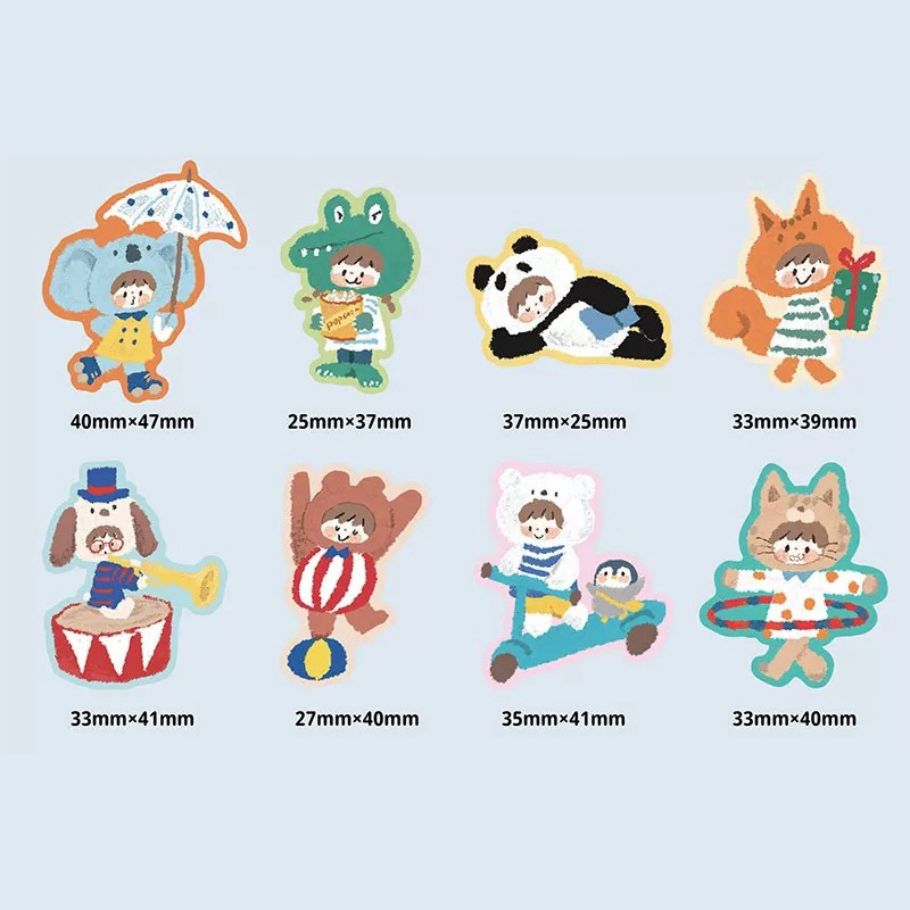Oil Pastel Sticker Packets - Animals & Pencil