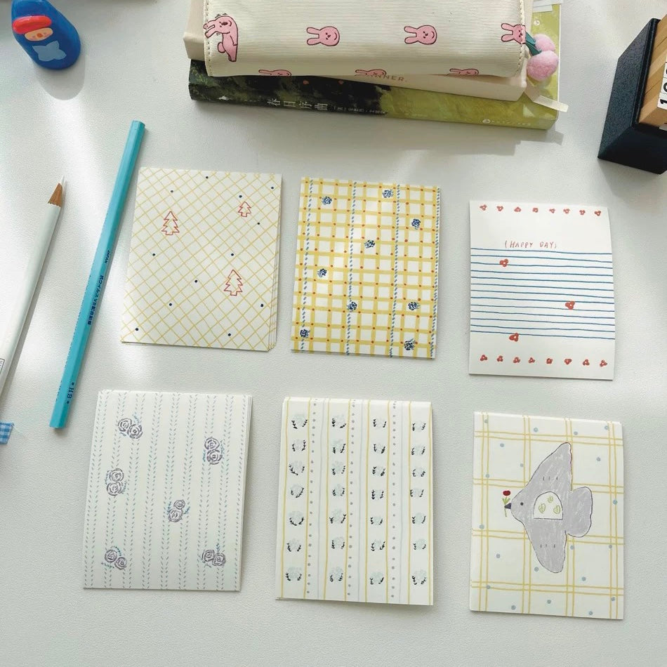 Memo Pads - Little Bear by My Side & Plaid Patchwork
