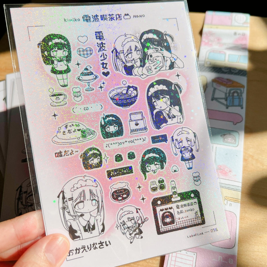 Die-Cut Sticker Sheet - Radio Wave Café