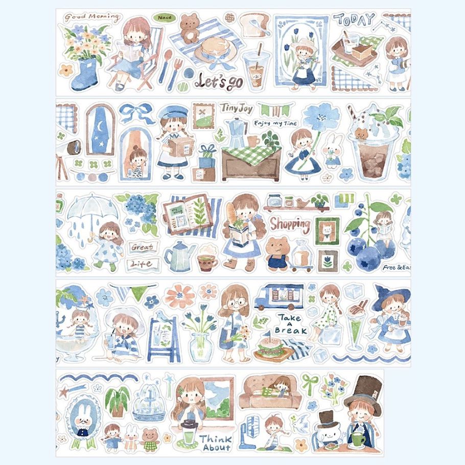 Colors Sticker Roll - Dark Blue Brown Green