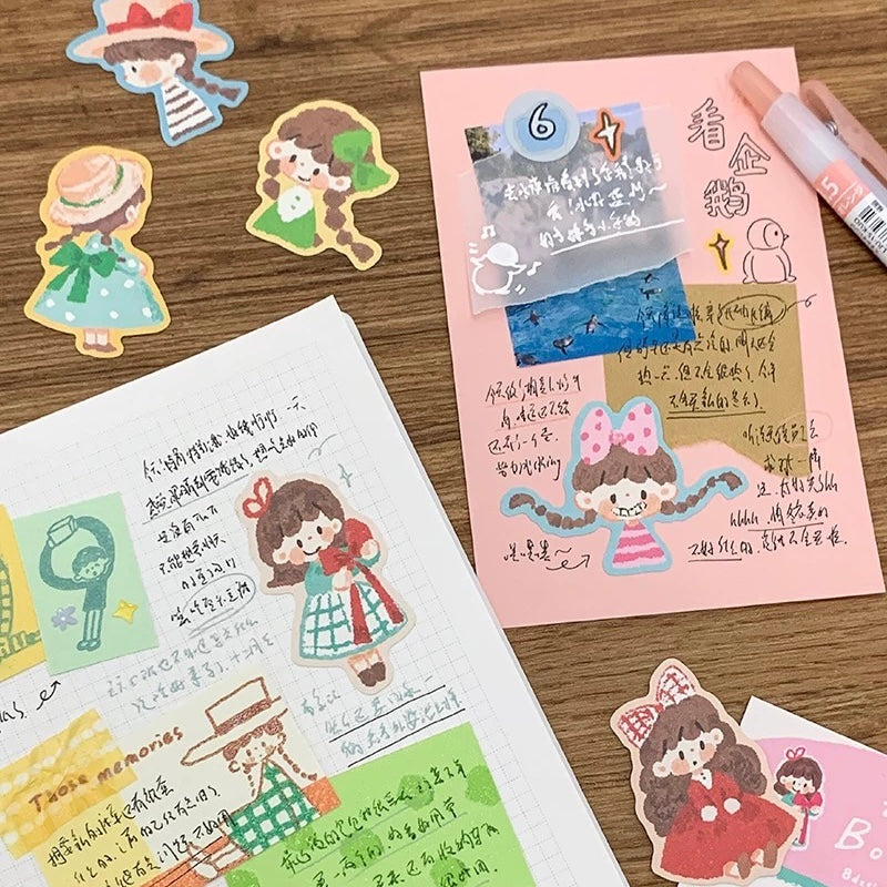 Oil Pastel Sticker Packets - Flower & Bowknot