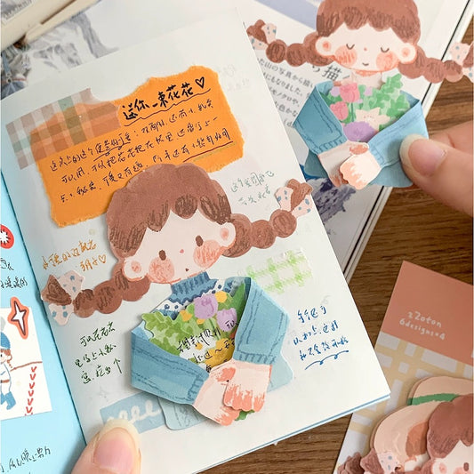 Oil Pastel Memo Pads - My Clothes & Hug Me