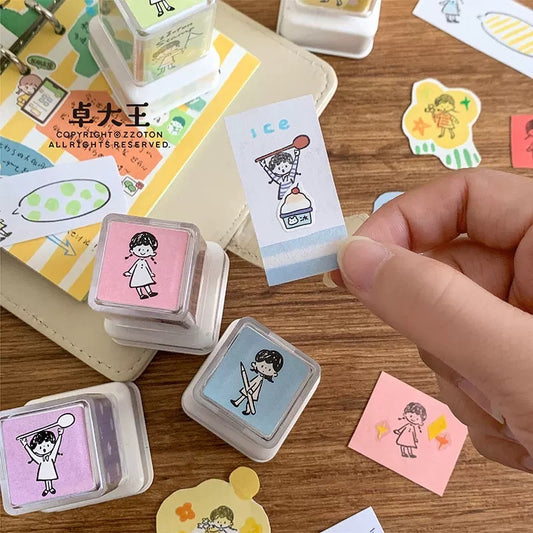 Pre-Inked Stamp - Little Doodle Girl