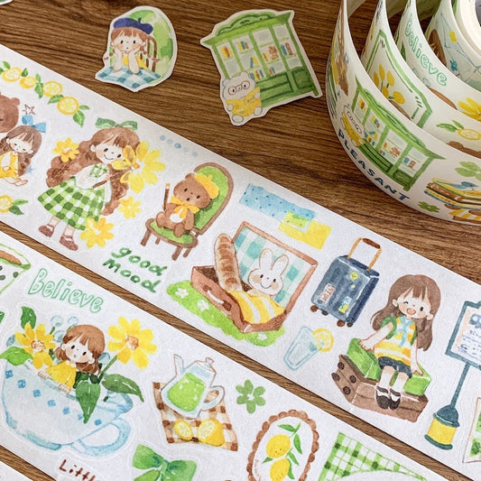 Colors Series Sticker Roll - Yellow Grass Green Blue