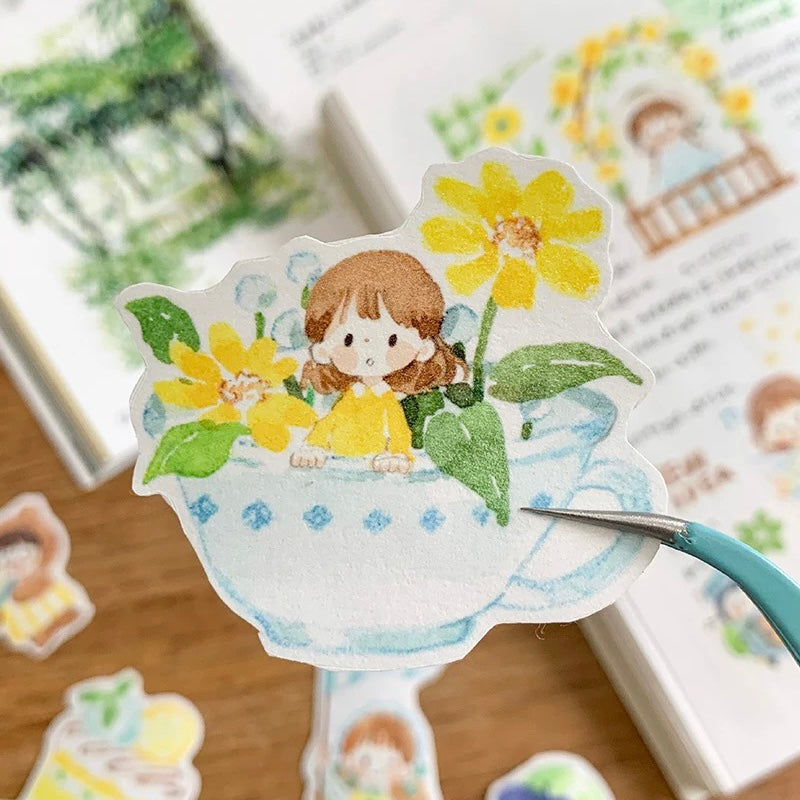 Colors Series Sticker Roll - Yellow Grass Green Blue