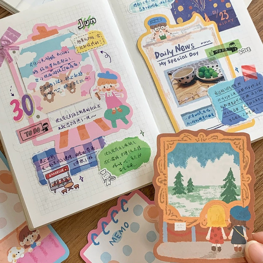 Oil Pastel Memo Pads - Record & Impression