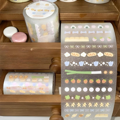 Sticker roll with glitters