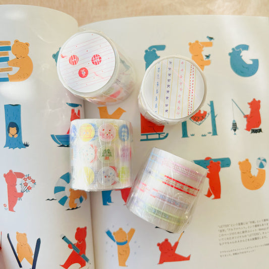 Die-Cut Sticker Roll - Soft Color Buttons & Garden Stripes