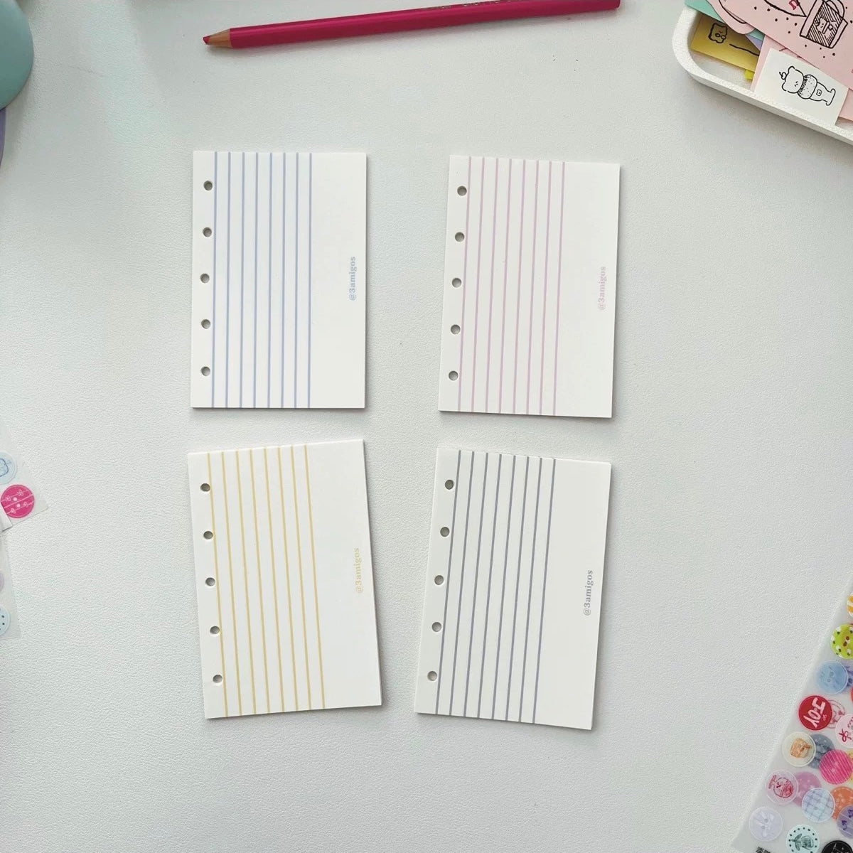 3amigos 6-Hole Loose Leaf Paper Refills - A7 Size