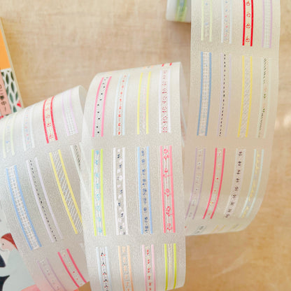Die-Cut Sticker Roll - Soft Color Buttons & Garden Stripes