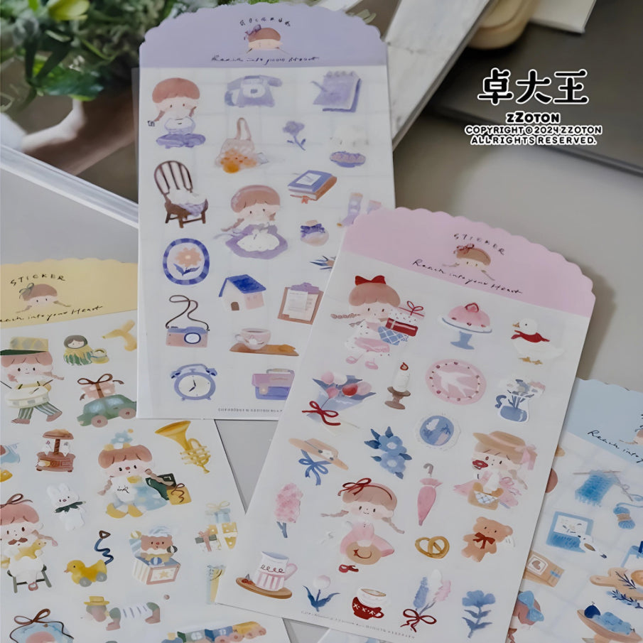 Watercolor style stickers