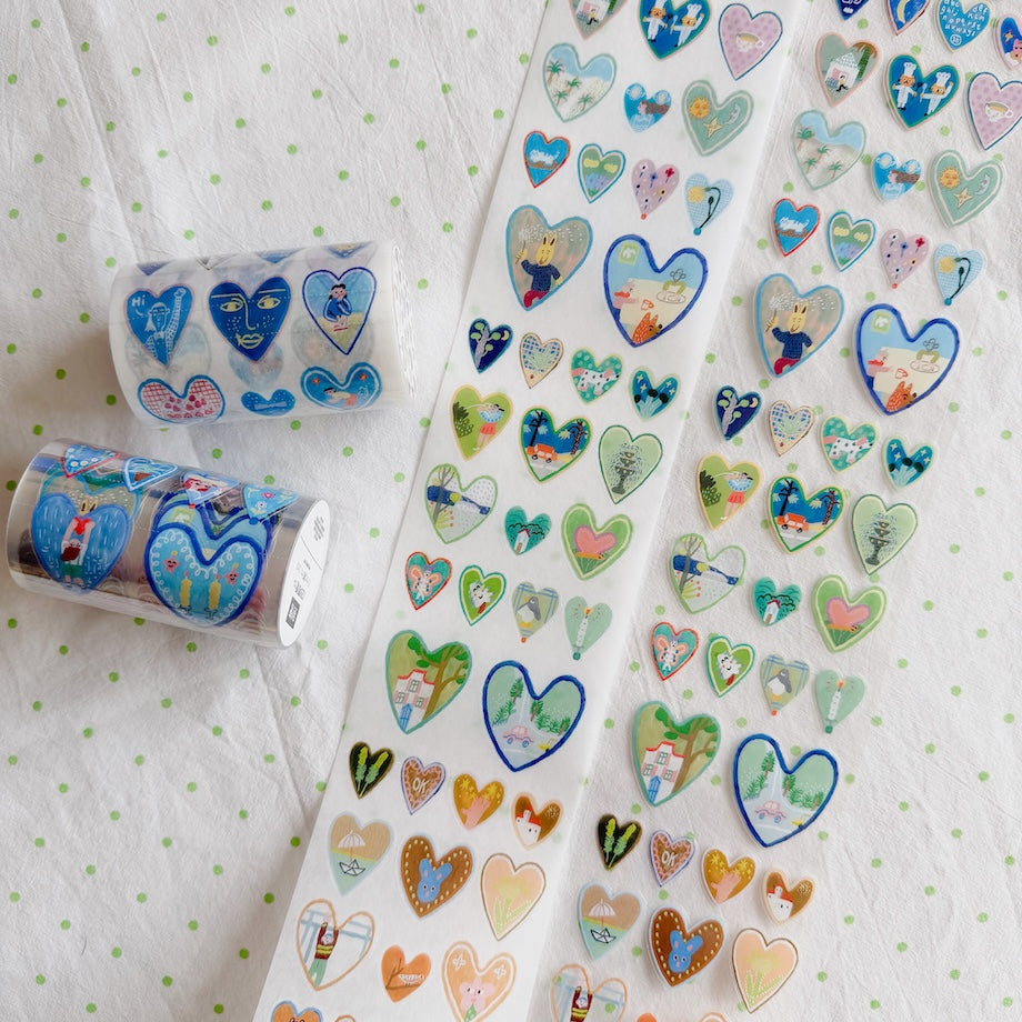 Die-Cut Sticker Roll - 128 Hearts