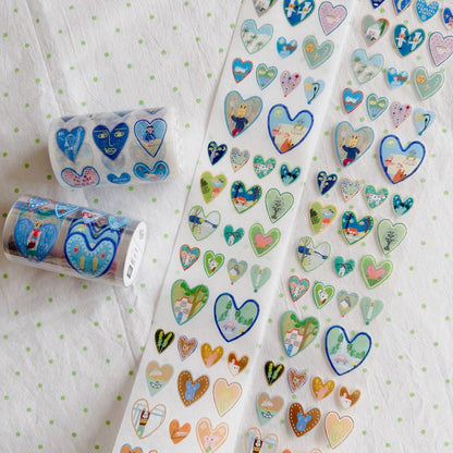 Die-Cut Sticker Roll - 128 Hearts