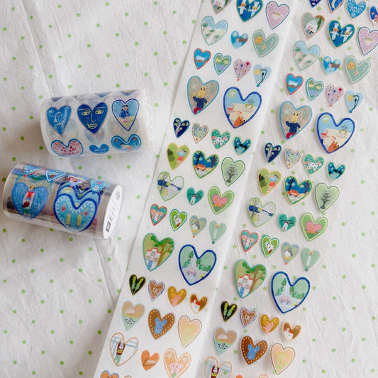 Die-Cut Sticker Roll - 128 Hearts