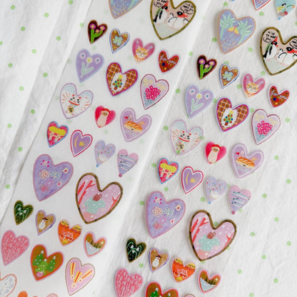 Die-Cut Sticker Roll - 128 Hearts