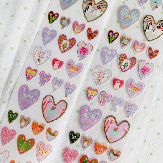 Die-Cut Sticker Roll - 128 Hearts