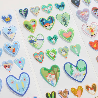 Die-Cut Sticker Roll - 128 Hearts