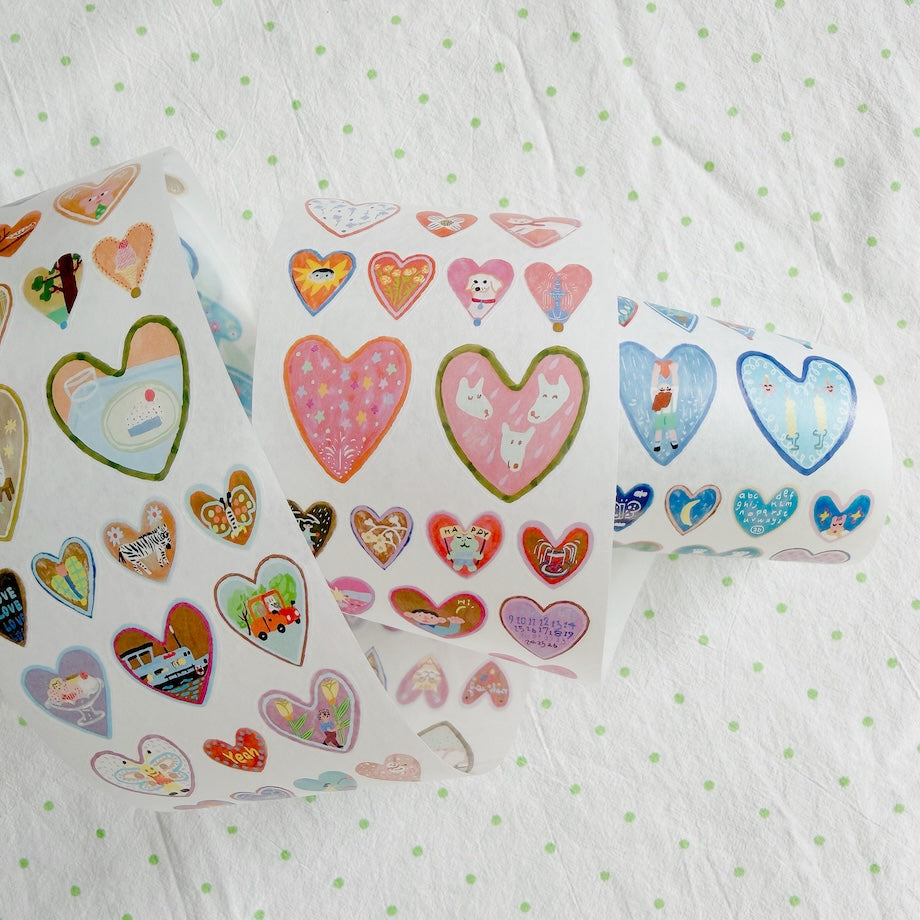 Die-Cut Sticker Roll - 128 Hearts