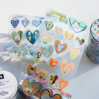 Die-Cut Sticker Roll - 128 Hearts