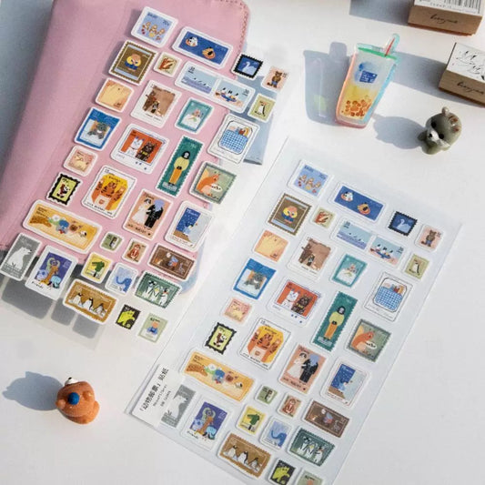 Die-Cut Sticker Sheet - Animal Stamps