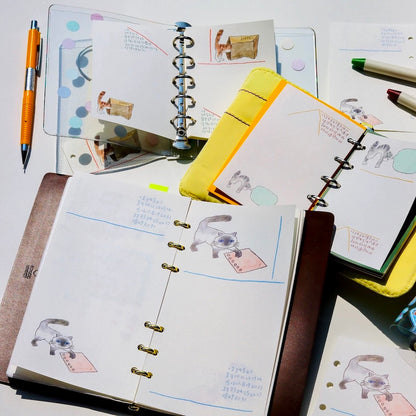 Cat Loose Leaf Paper Refills - A6 Personal, A7, & M5 Size