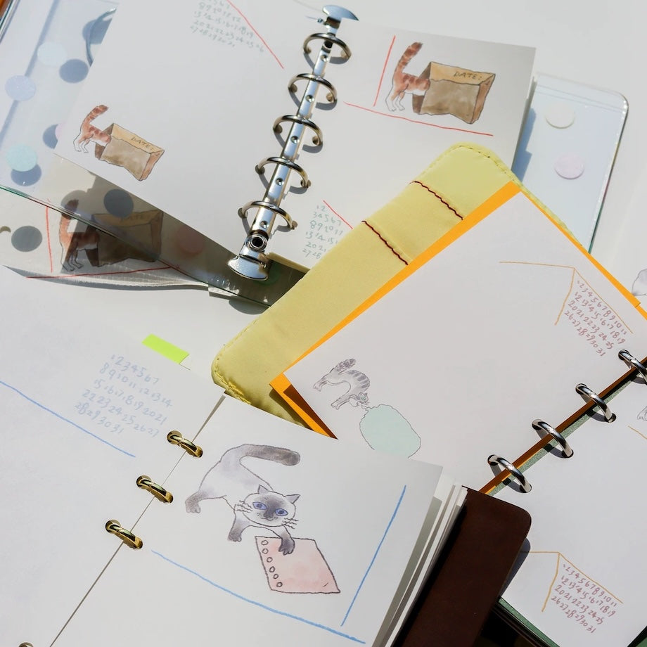 Cat Loose Leaf Paper Refills - A6 Personal, A7, & M5 Size